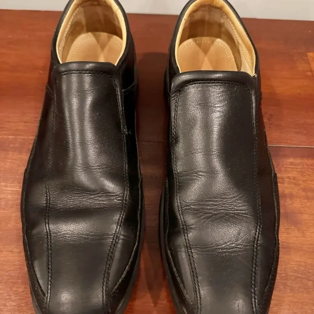 Cole Haan Elton Bike Toe Loafer Black Mens Size 12 M C13160 Leather Slip On